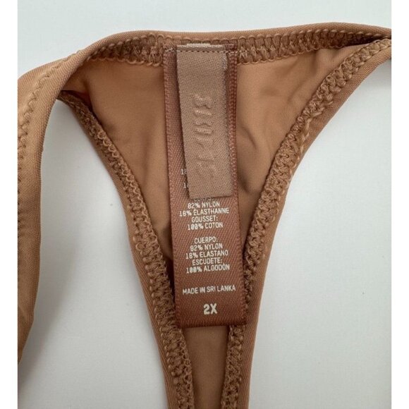 SKIMS Kim Kardashian Sparkle Thong Swarovski Crystal Sienna Brown Women's 2X - Picture 5 of 6
